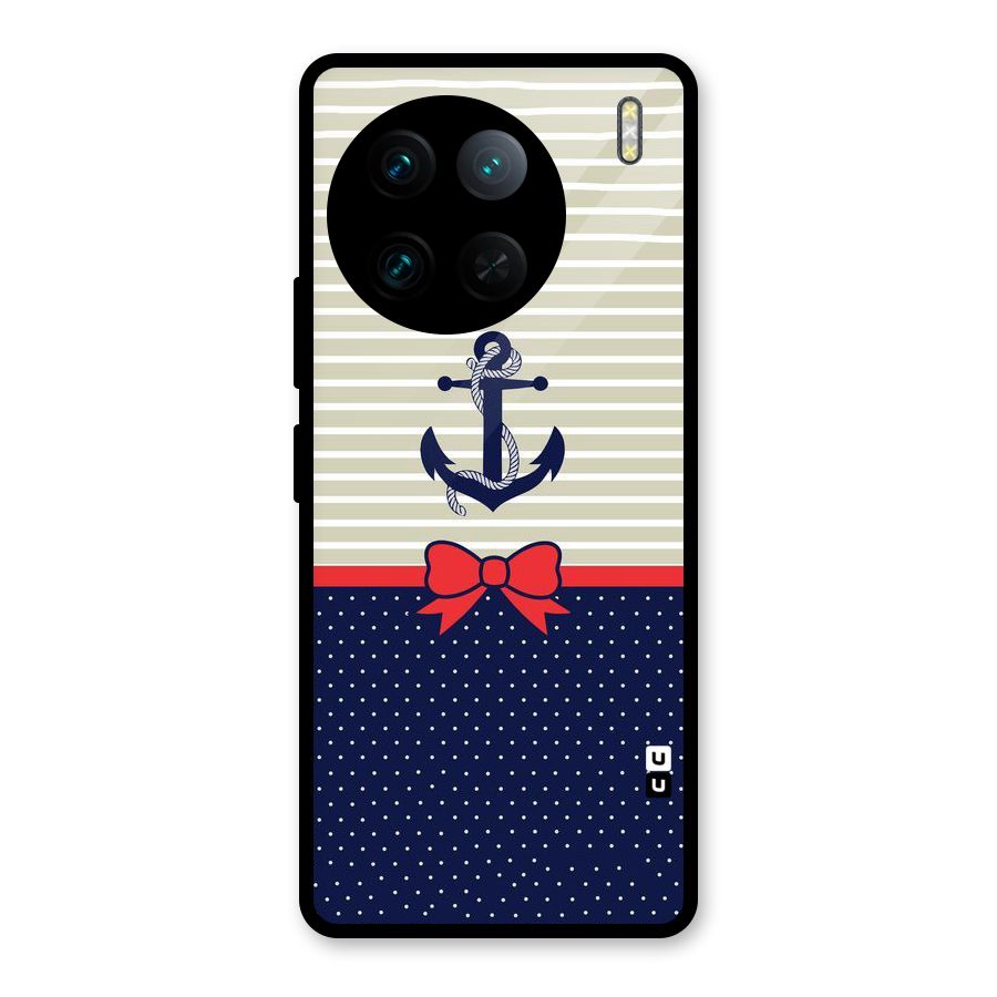 Ribbon Anchor Glass Back Case for Vivo X90 Pro