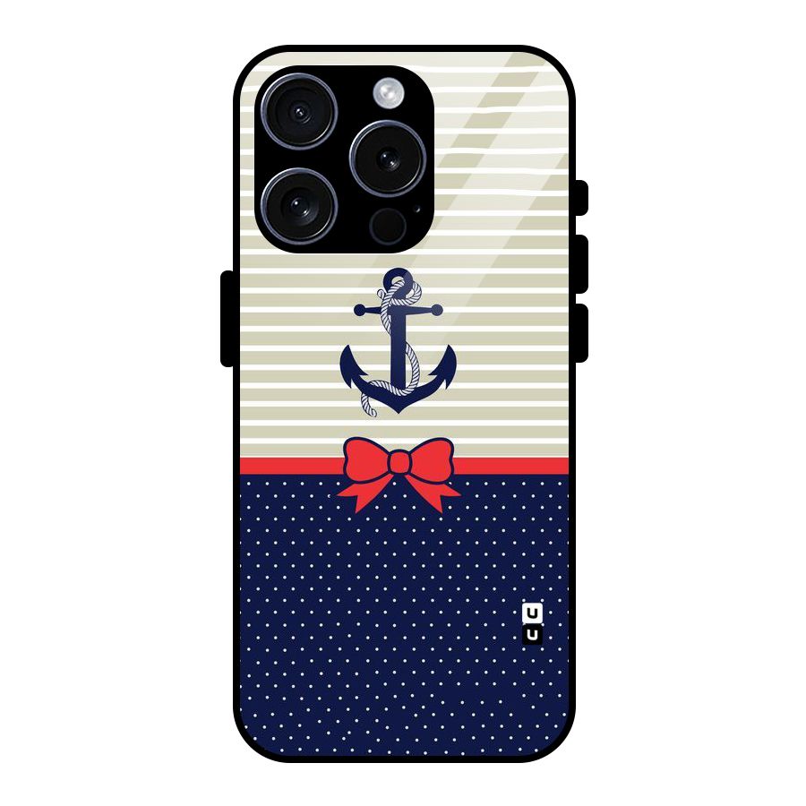Ribbon Anchor Glass Back Case for iPhone 15 Pro