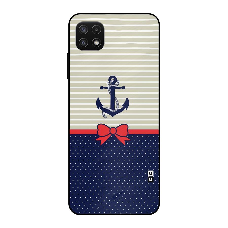 Ribbon Anchor Metal Back Case for Galaxy A22 5G