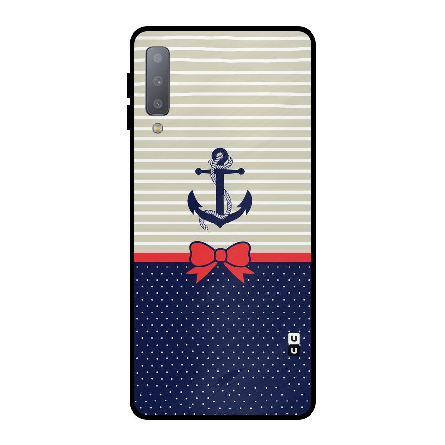 Ribbon Anchor Metal Back Case for Galaxy A7 (2018)