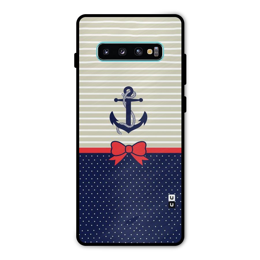 Ribbon Anchor Metal Back Case for Galaxy S10 Plus