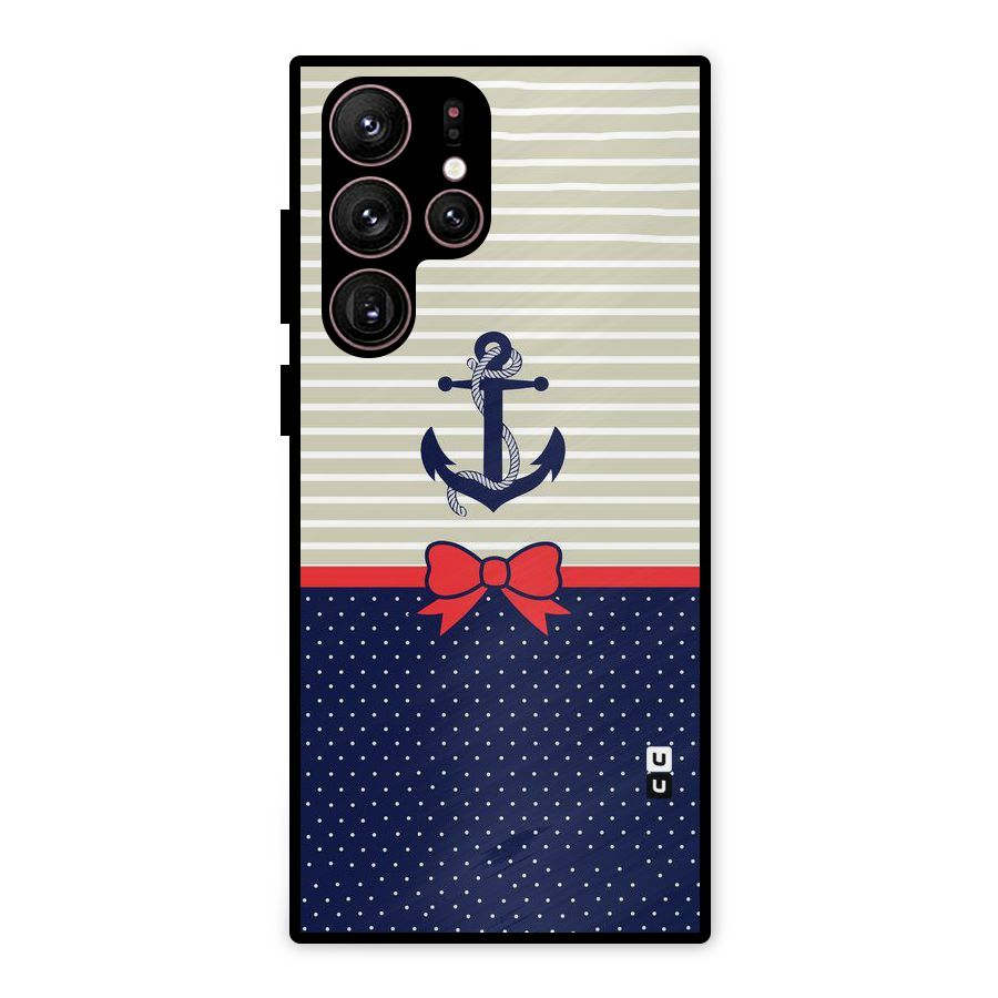 Ribbon Anchor Metal Back Case for Galaxy S22 Ultra 5G