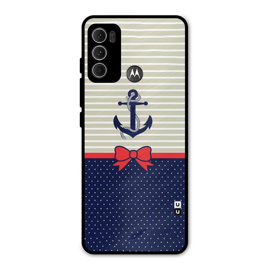 Ribbon Anchor Metal Back Case for Moto G60