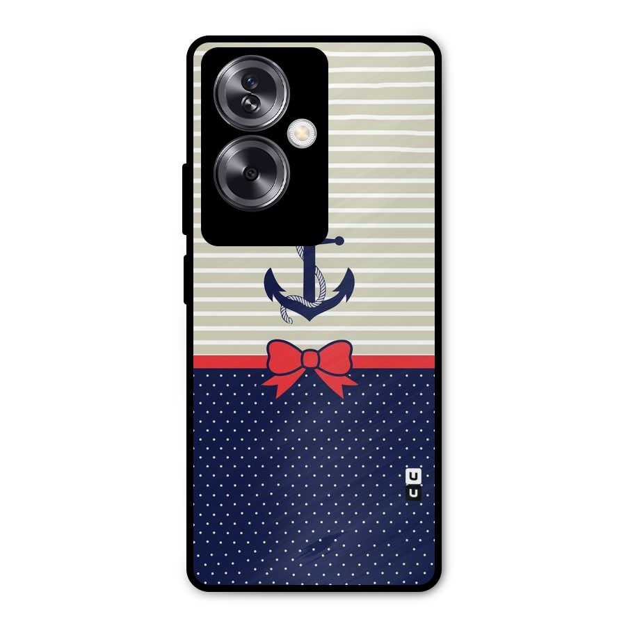 Ribbon Anchor Metal Back Case for Oppo A79 5G