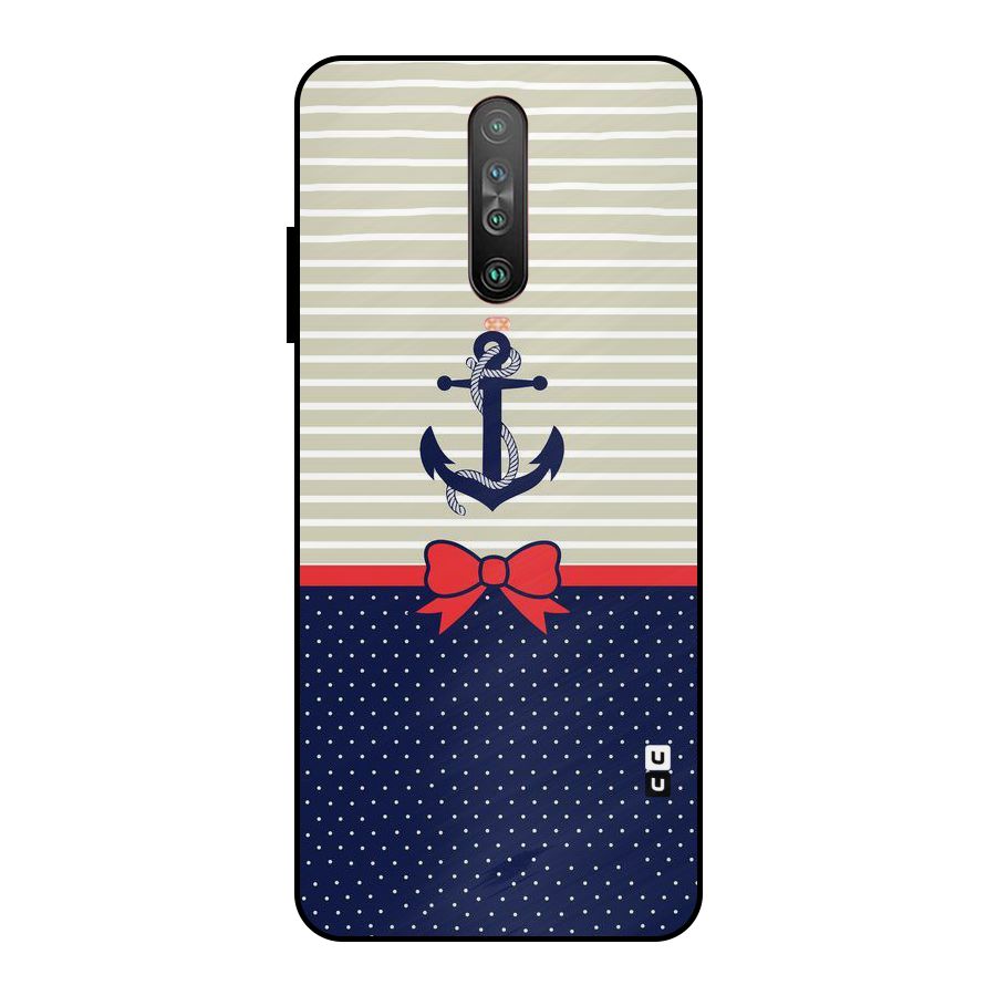 Ribbon Anchor Metal Back Case for Poco X2