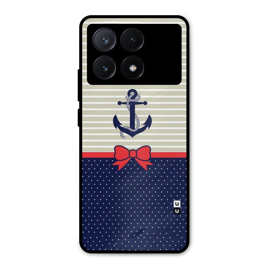 Ribbon Anchor Metal Back Case for Poco X6 Pro
