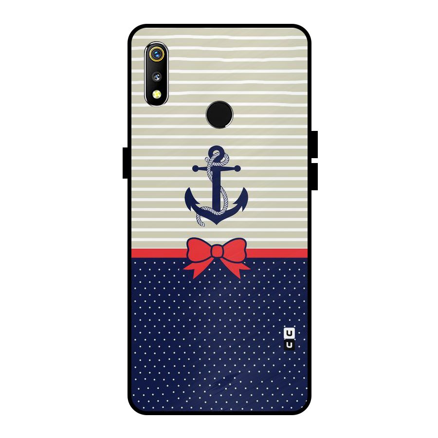 Ribbon Anchor Metal Back Case for Realme 3i