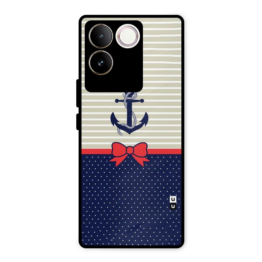 Ribbon Anchor Metal Back Case for Vivo T2 Pro