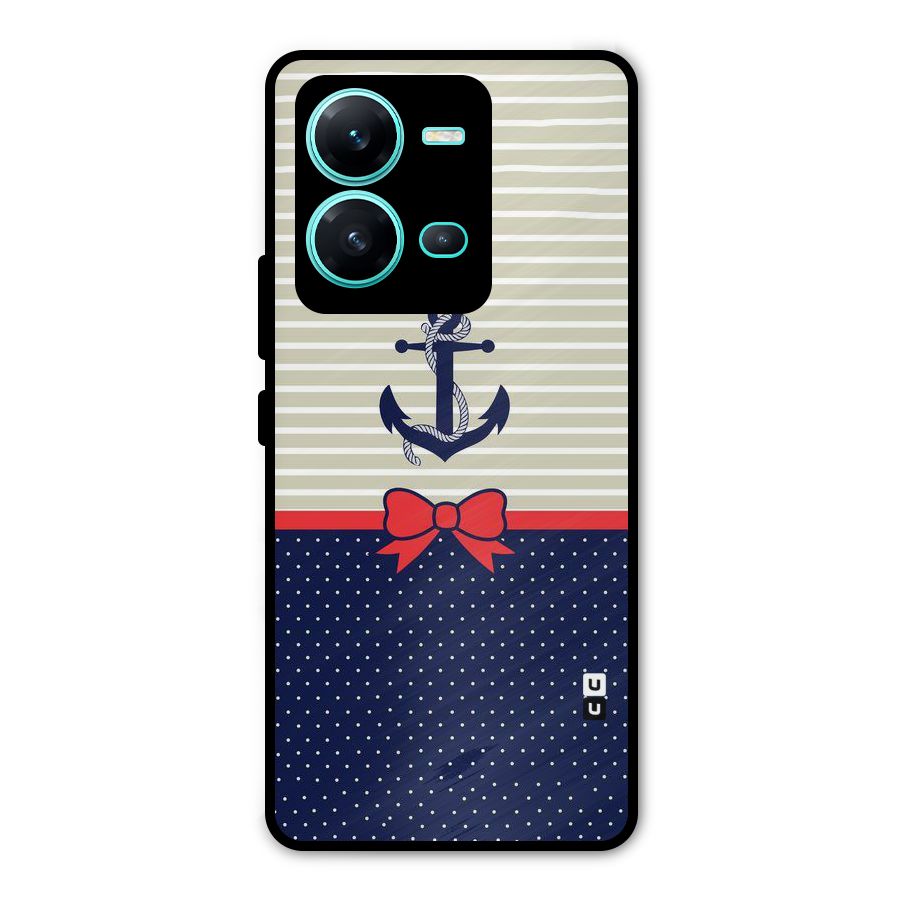 Ribbon Anchor Metal Back Case for Vivo V25