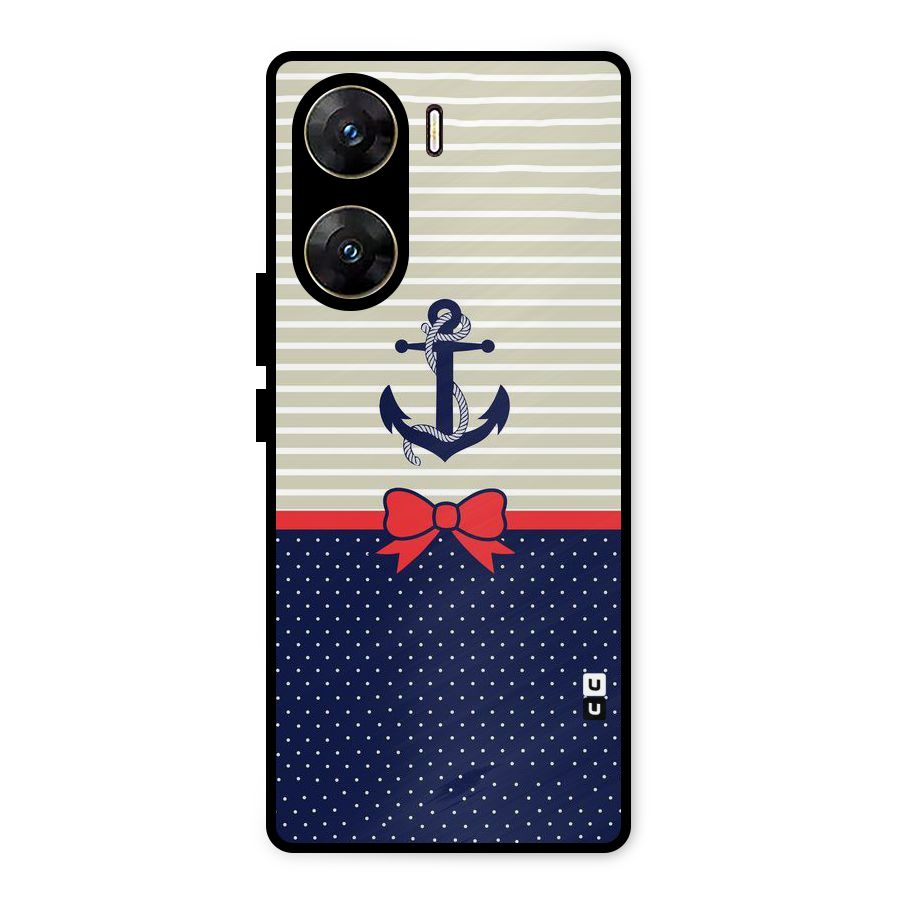 Ribbon Anchor Metal Back Case for Vivo V29e