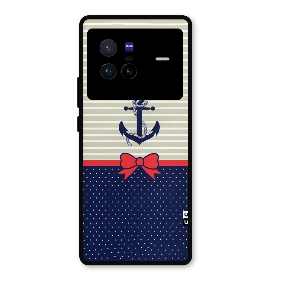 Ribbon Anchor Metal Back Case for Vivo X80