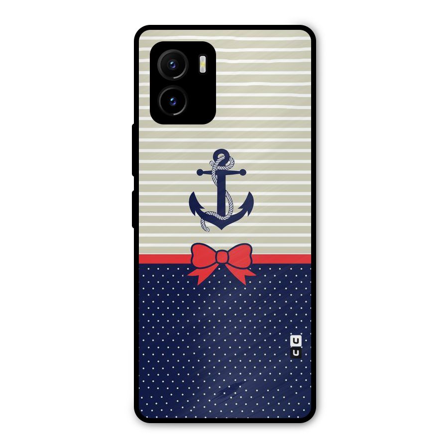 Ribbon Anchor Metal Back Case for Vivo Y15s