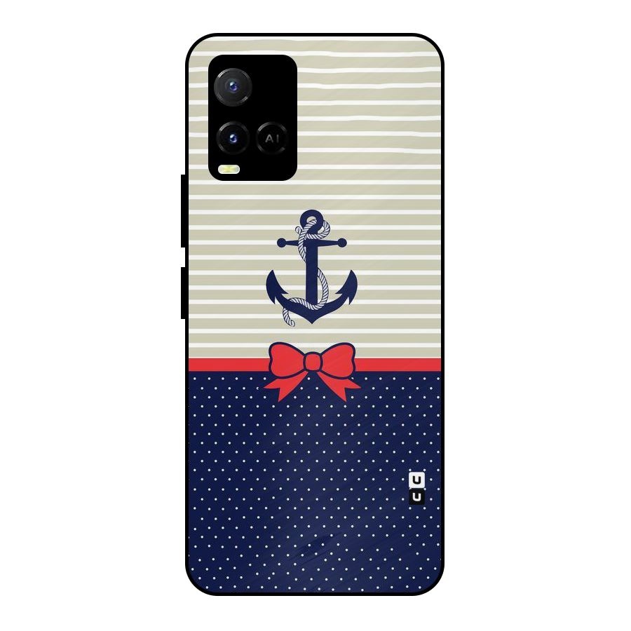 Ribbon Anchor Metal Back Case for Vivo Y21T