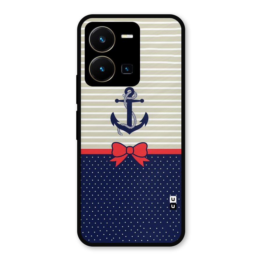 Ribbon Anchor Metal Back Case for Vivo Y35