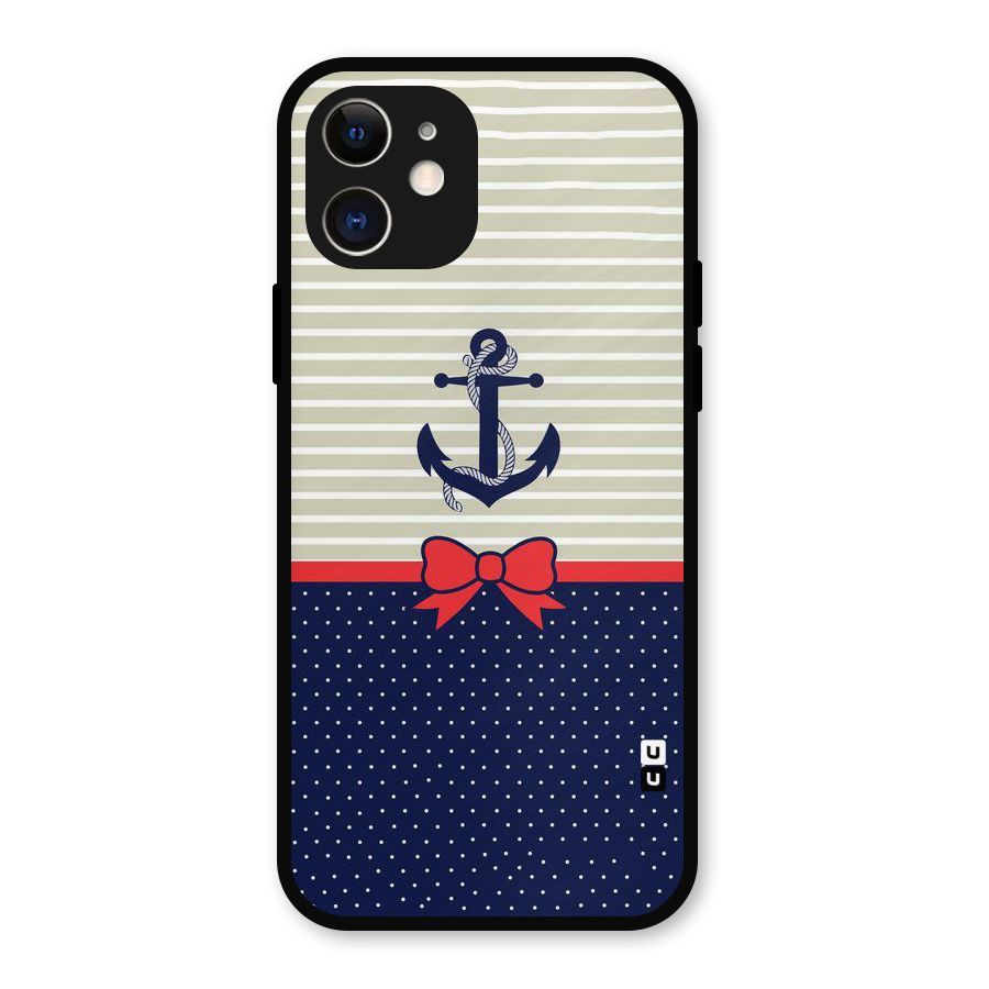 Ribbon Anchor Metal Back Case for iPhone 12