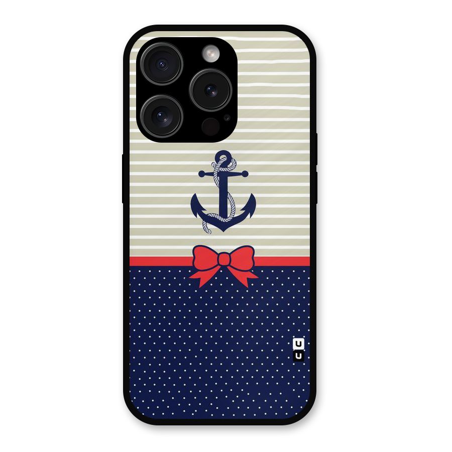 Ribbon Anchor Metal Back Case for iPhone 15 Pro