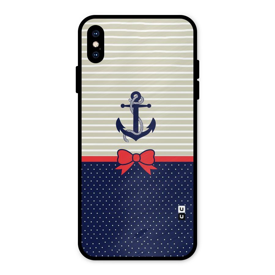 Ribbon Anchor Metal Back Case for iPhone XS Max