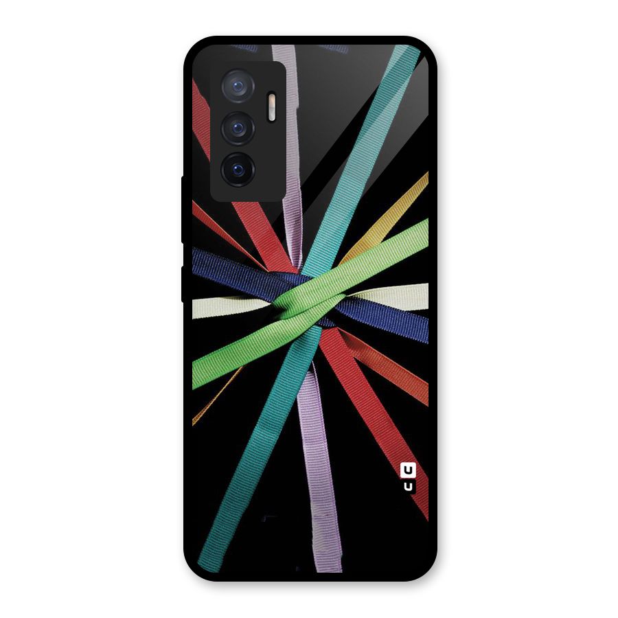 Ribbon Design Glass Back Case for Vivo V23e