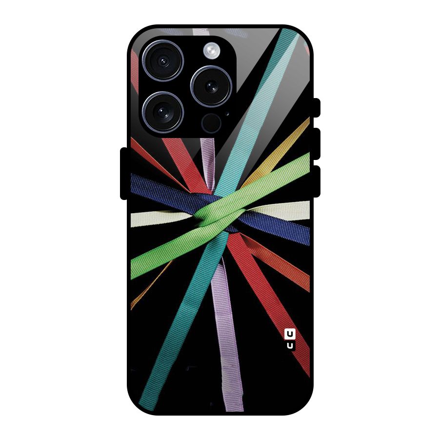 Ribbon Design Glass Back Case for iPhone 15 Pro