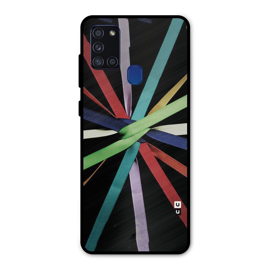 Ribbon Design Metal Back Case for Galaxy A21s