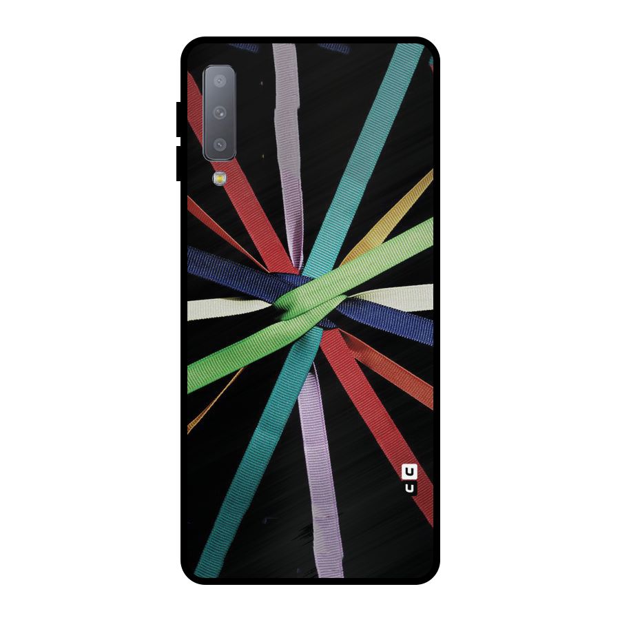 Ribbon Design Metal Back Case for Galaxy A7 (2018)
