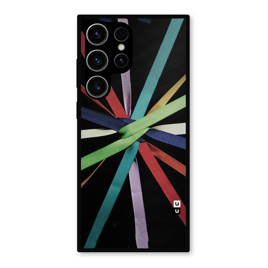 Ribbon Design Metal Back Case for Galaxy S23 Ultra