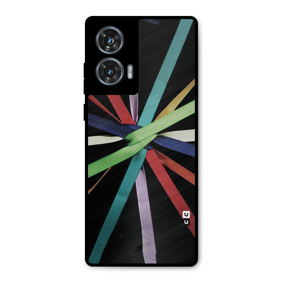 Ribbon Design Metal Back Case for Motorola Edge 50 Fusion