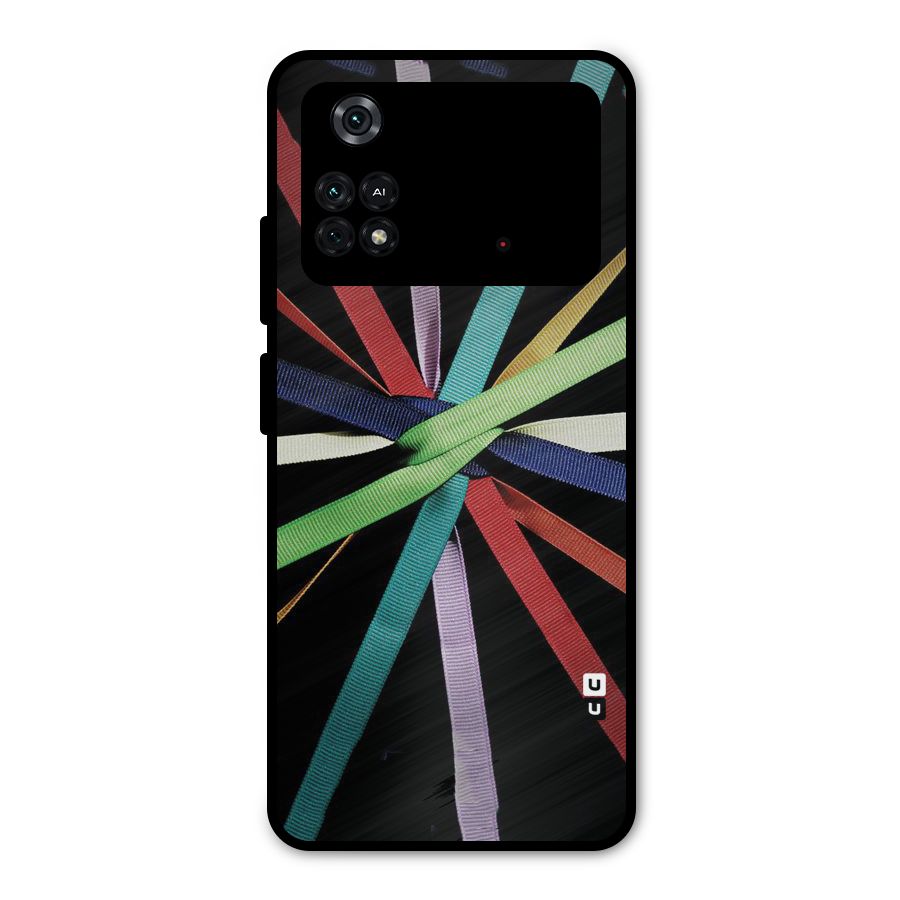 Ribbon Design Metal Back Case for Poco M4 Pro 4G