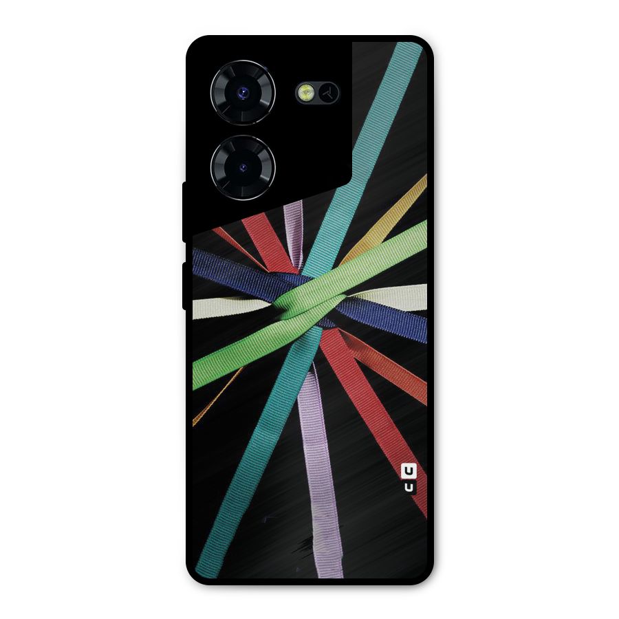 Ribbon Design Metal Back Case for Tecno Pova 5 Pro 5G