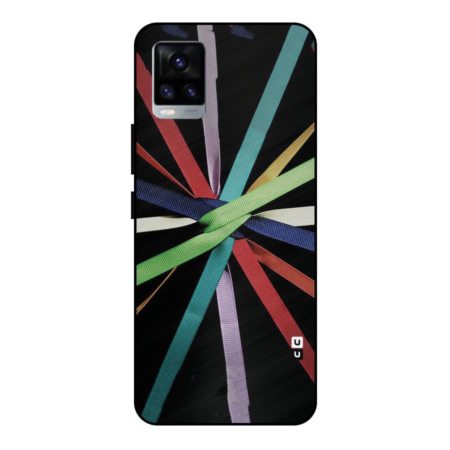 Ribbon Design Metal Back Case for Vivo V20 2021
