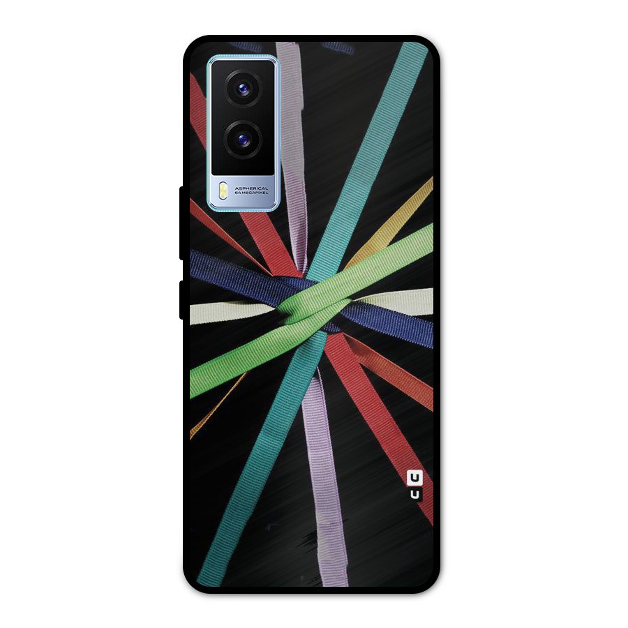 Ribbon Design Metal Back Case for Vivo V21e 5G