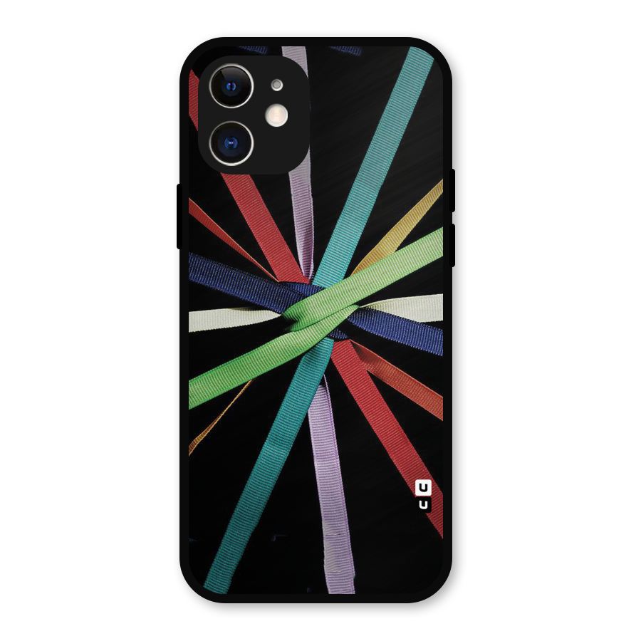 Ribbon Design Metal Back Case for iPhone 12
