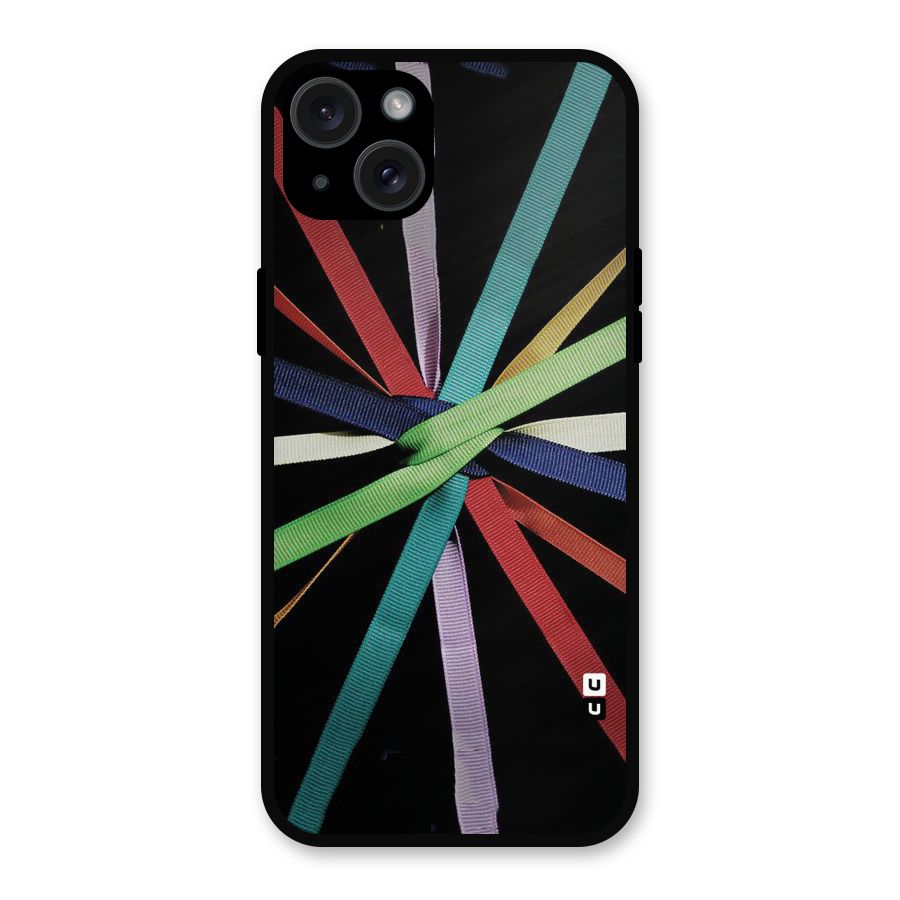 Ribbon Design Metal Back Case for iPhone 15 Plus