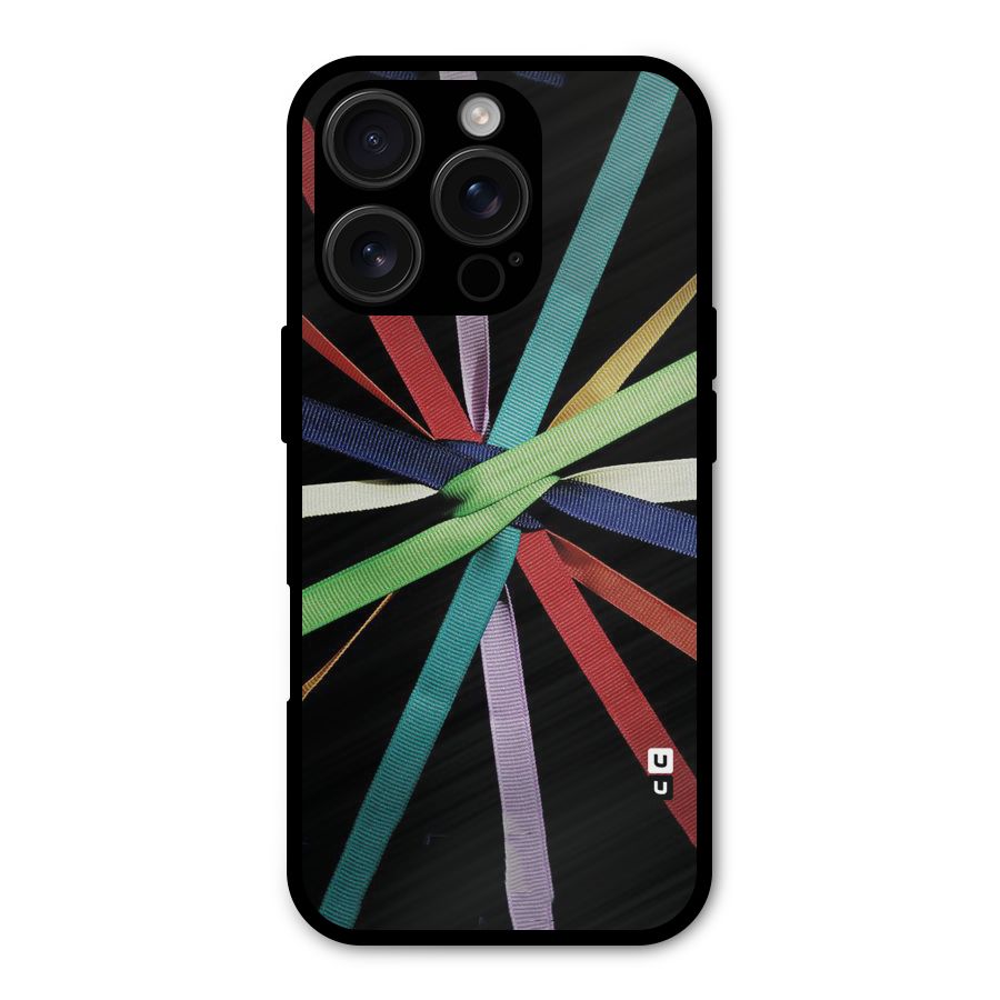 Ribbon Design Metal Back Case for iPhone 16 Pro
