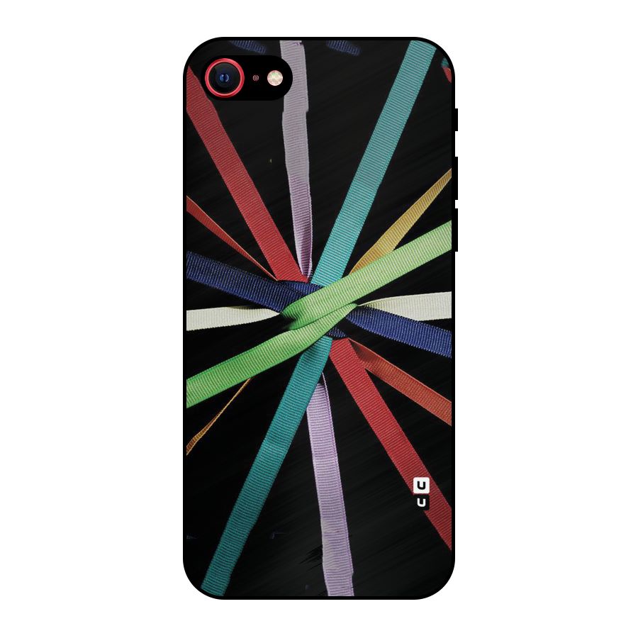 Ribbon Design Metal Back Case for iPhone 8