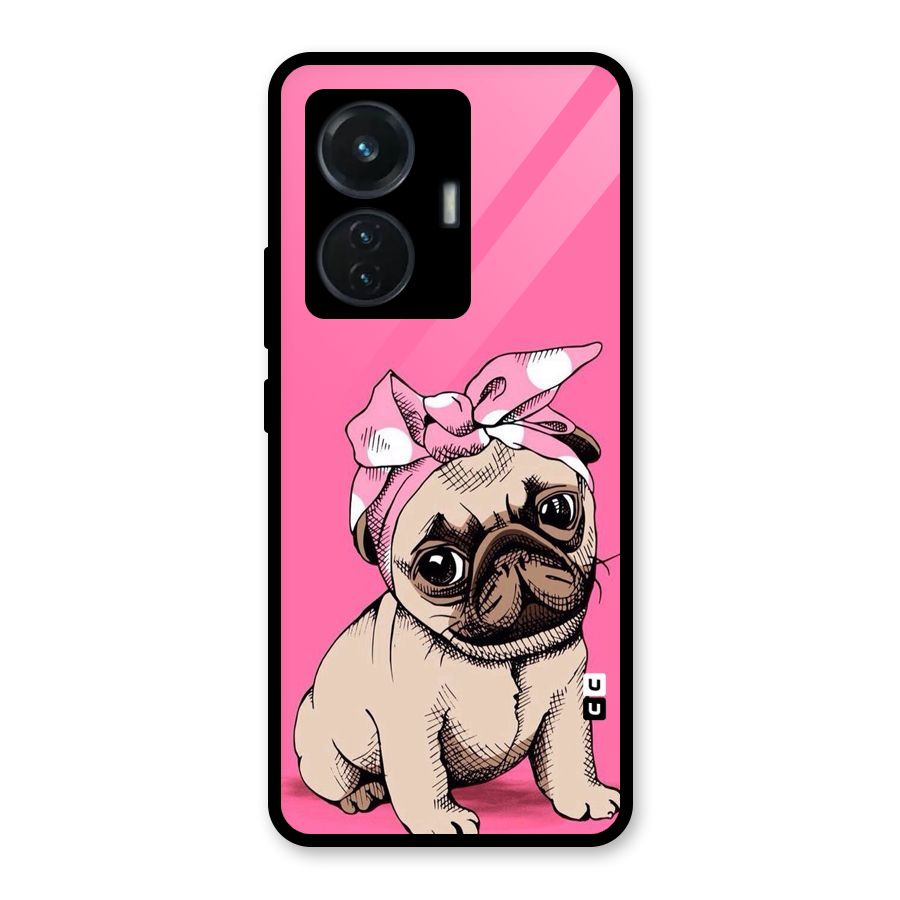 Ribbon Doggo Glass Back Case for Vivo T1 44W