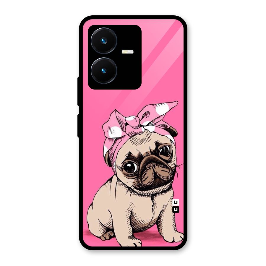 Ribbon Doggo Glass Back Case for Vivo Y22s