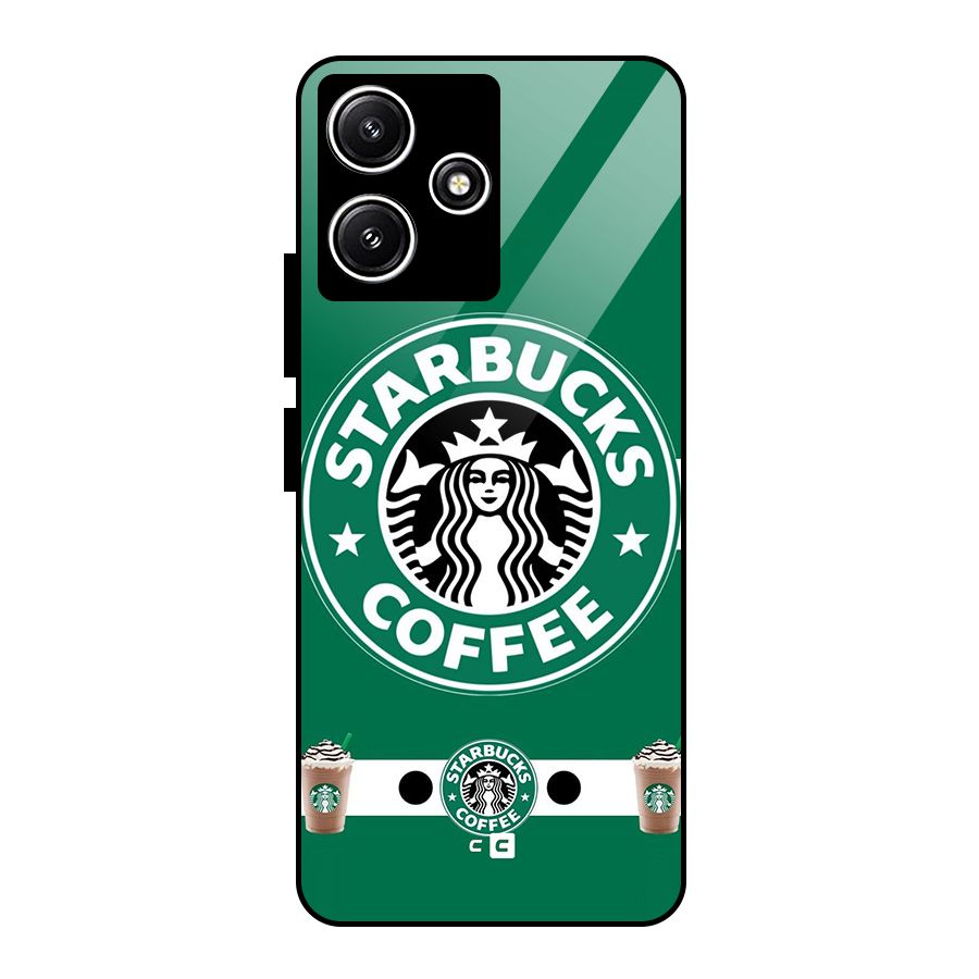 Ribbon StarBucks Glass Back Case for Poco M6 Pro