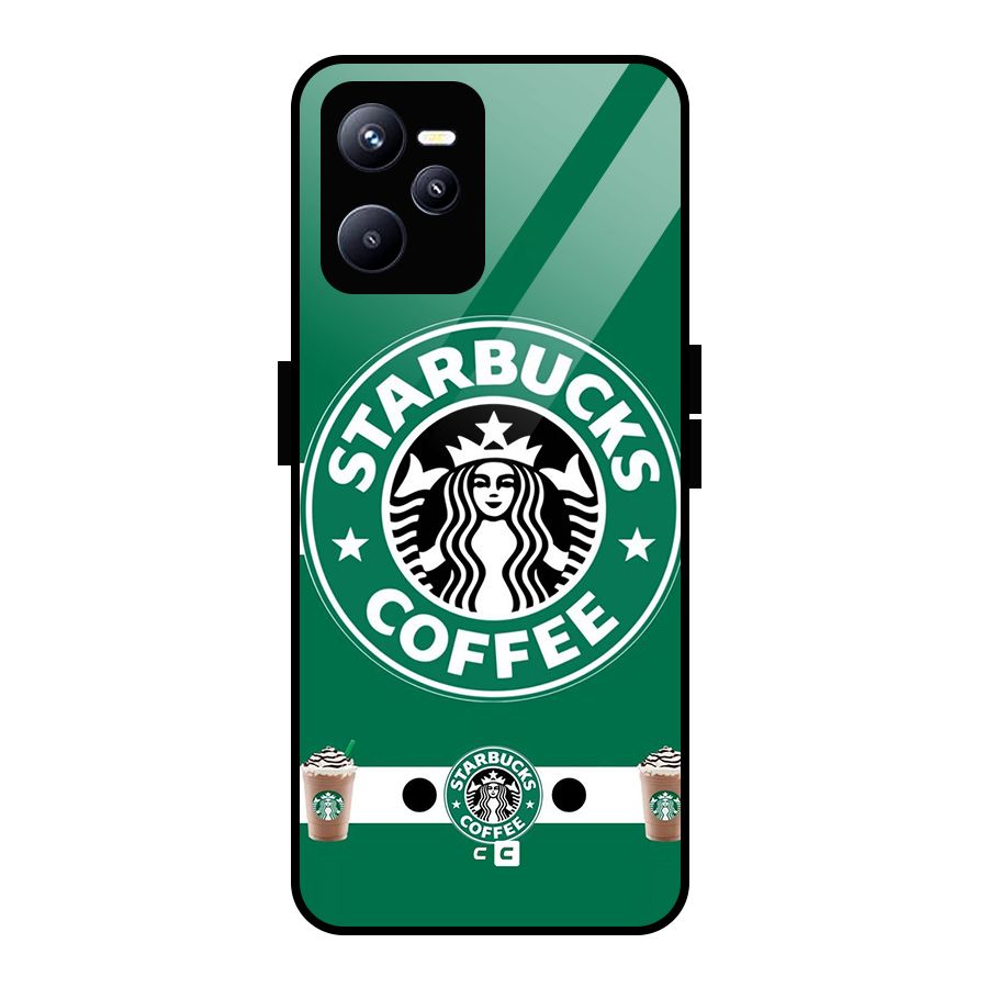 Ribbon StarBucks Glass Back Case for Realme C35