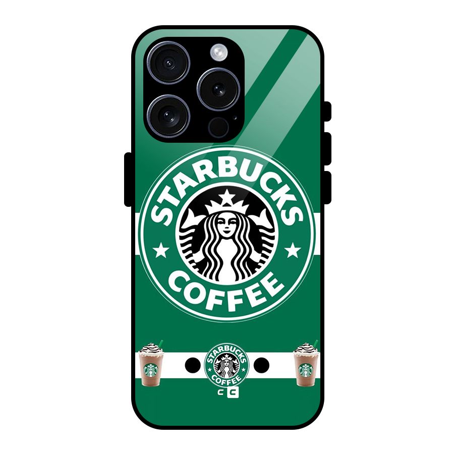 Ribbon StarBucks Glass Back Case for iPhone 15 Pro