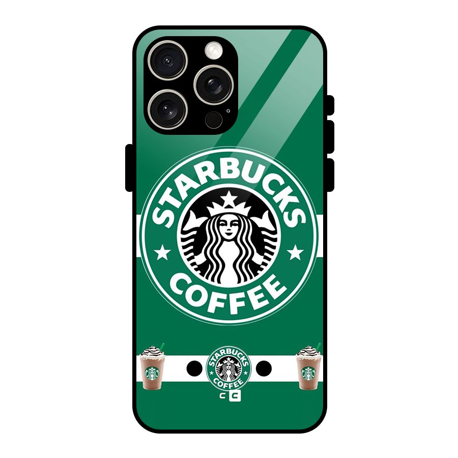 Ribbon StarBucks Glass Back Case for iPhone 15 Pro Max