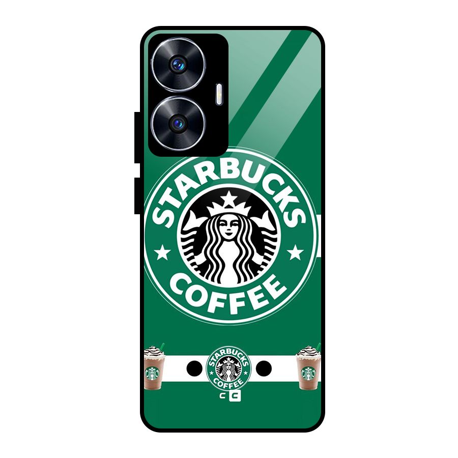 Ribbon StarBucks Glass Back Case for realme C55