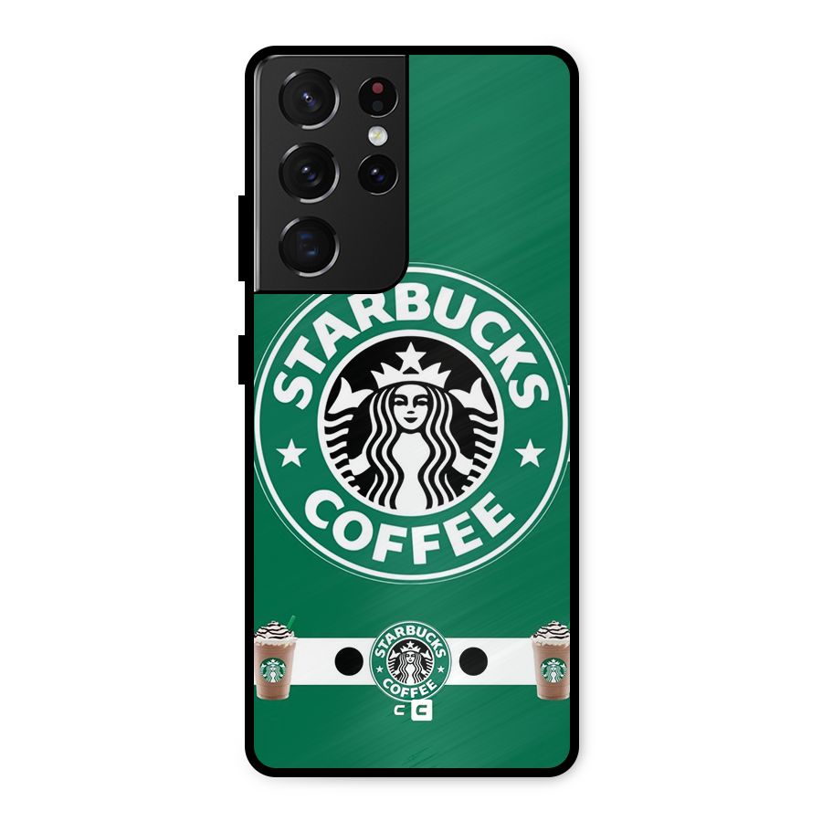 Ribbon StarBucks Metal Back Case for Galaxy S21 Ultra 5G