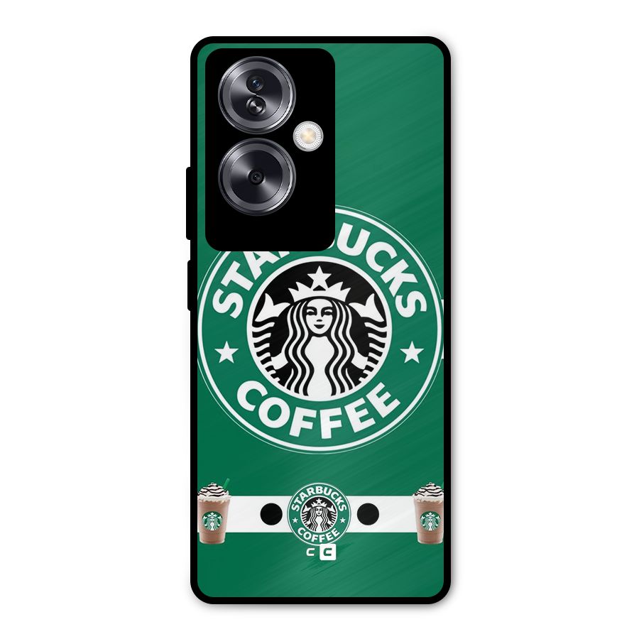 Ribbon StarBucks Metal Back Case for Oppo A79 5G