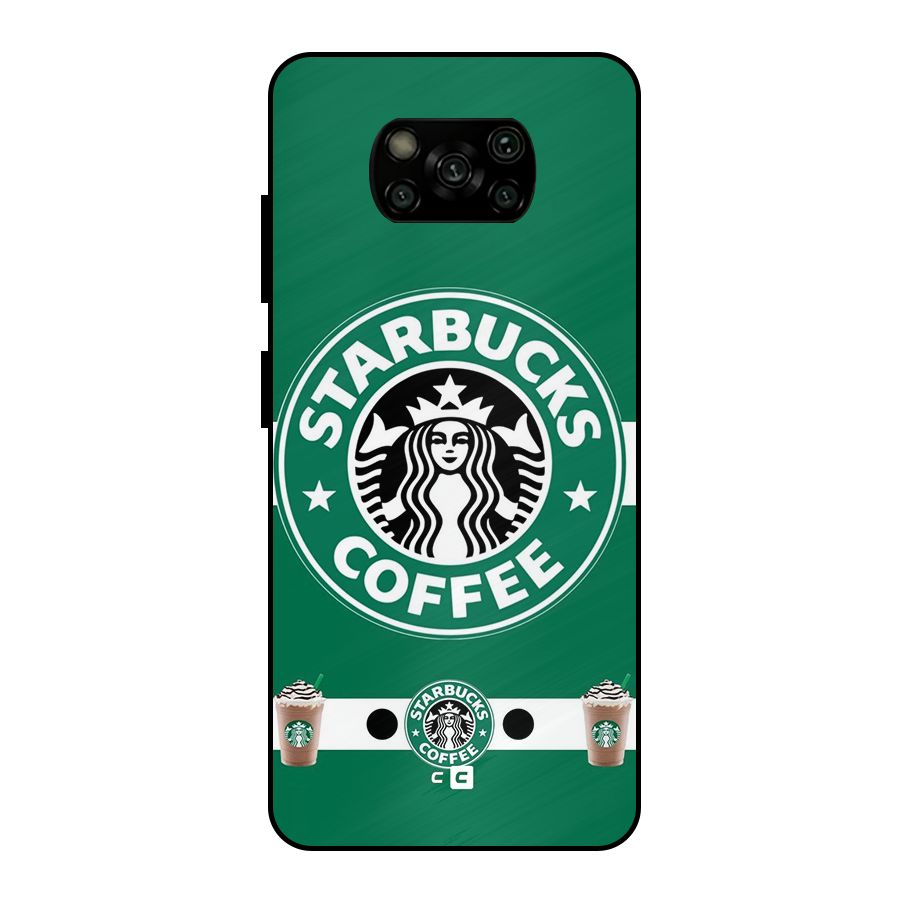 Ribbon StarBucks Metal Back Case for Poco X3