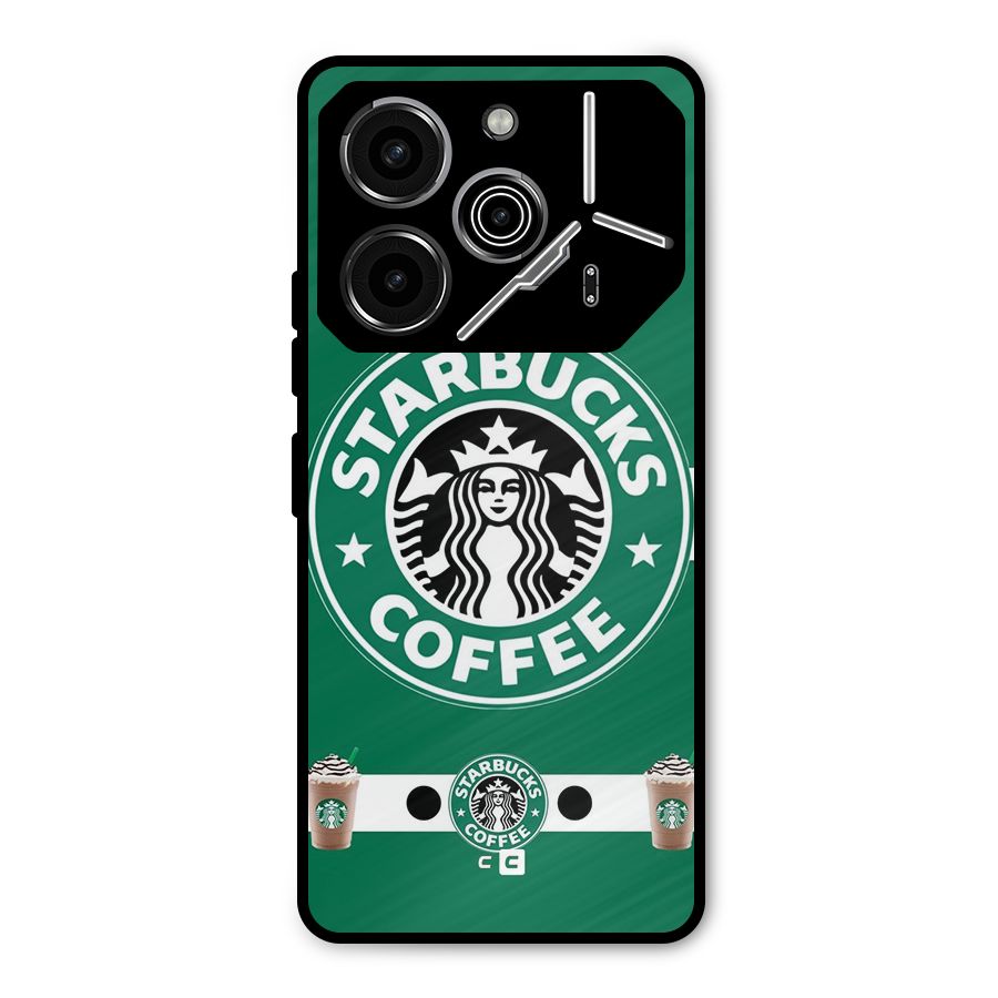 Ribbon StarBucks Metal Back Case for Tecno Pova 6 Pro