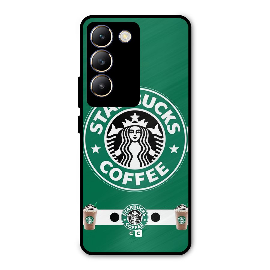 Ribbon StarBucks Metal Back Case for Vivo T3 5G