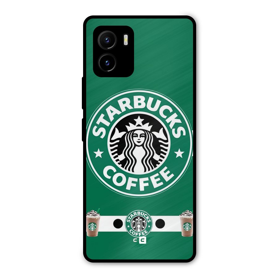 Ribbon StarBucks Metal Back Case for Vivo Y15s