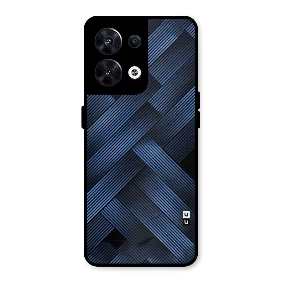 Ribbon Stripes Metal Back Case for Oppo Reno8 5G