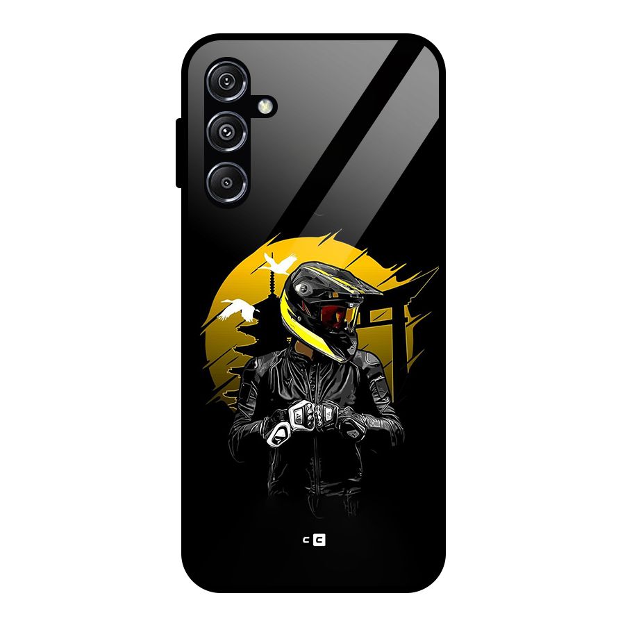 Rider Ready Glass Back Case for Galaxy M34 5G